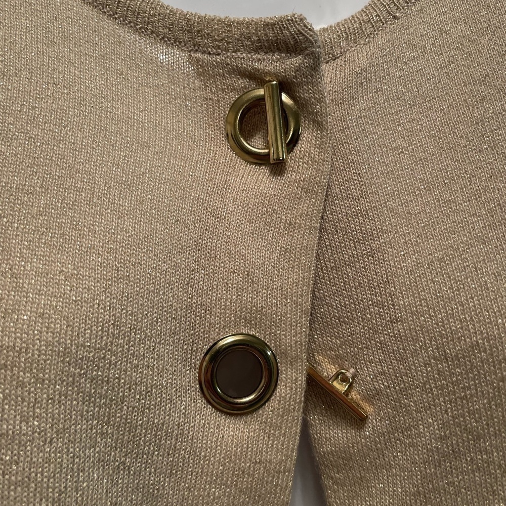 Ellen Tracy Gold Shimmer Toggle Shrug - Picture 6 of 10